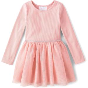 The Children’s Place baby girls Heart Mesh Tutu Dress(Glitter Lt Plum)