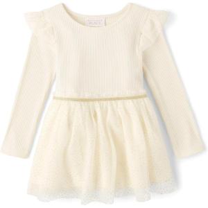 The Children’s Place baby girls Heart Mesh Tutu Dress(White Daisy)