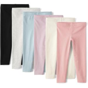 and Toddler Assorted Solid Leggings, Multipacks(Pink Kiss 6-pack)