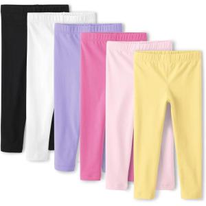 and Toddler Assorted Solid Leggings, Multipacks(Rose Mist)