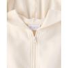 The Children’s Place girls Active Long Sleeve Premium Fleece Hooded Zip Up(White Daisy)