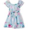 The Children’s Place,Girls,Dressy Ruffle Dress,Short SleeveChalk Blue,Large