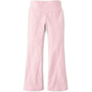 The Children’s Place Girls’ High Rise Flare Leggings(Rose Mist Rib)