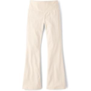 The Children’s Place Girls’ High Rise Flare Leggings(White Daisy Rib)