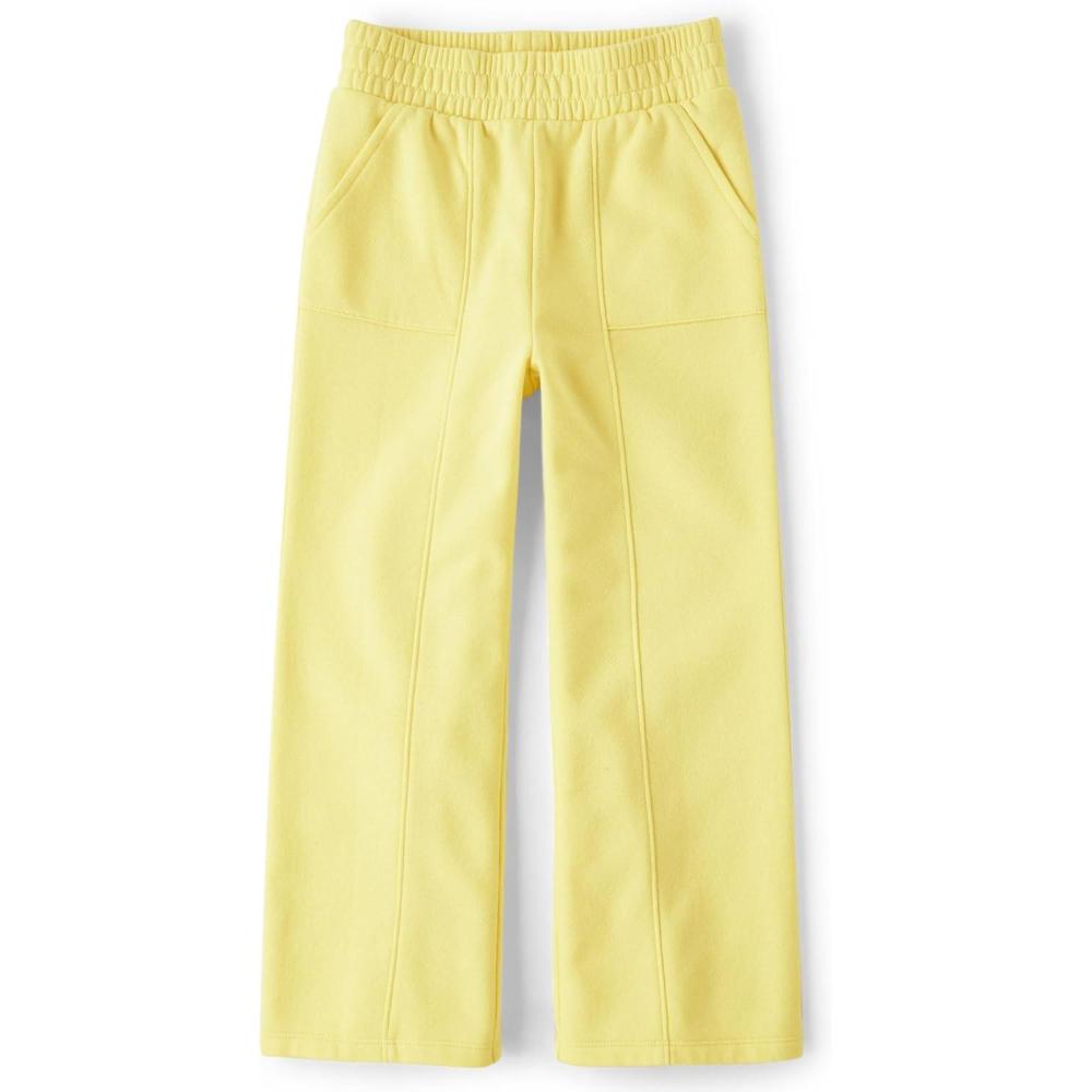 imageThe Childrens Place Girls Active Wide Leg PantsButtermilk Fleece