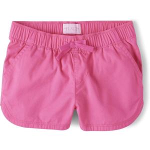 The Children’s Place Girls’ Twill Pull on Shorts(French Rose Pink)