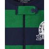 The Children’s Place Baby Short Sleeve Zip front One Piece Footless Pajama(Green Stripe)