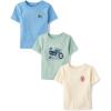 The Children’s Place Baby Boys’ Graphic T-Shirts (3-Pack)(Firetruck/Construction/Motorcycle)