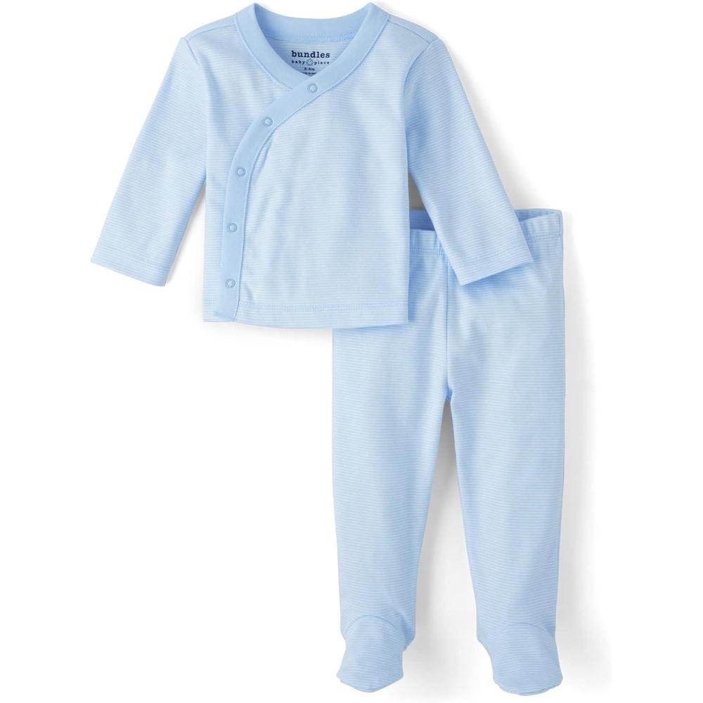 imageThe Childrens Place babyboys And Newborn Striped 2 Piece Take Me Home SetBlue