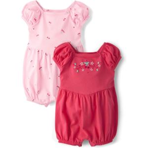 The Children’s Place baby-girls And Newborn Everyday Summer Rompers(Cherries/Pink 2-pack)
