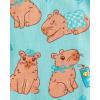 The Children’s Place Girls’ 100% Cotton Short Sleeve Top and Pants,2 Piece Pajama Set(Capybara Marine)