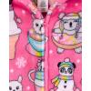 The Children’s Place girls Long Sleeve Fleece Zip Up One Piece Pajama(Neon Peony Food)