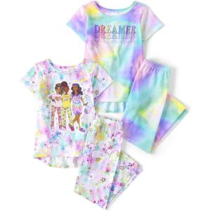 The Children’s Place girls Short Sleeve Top and Pants,2 Piece Pajama Set(Dreamer 2-pack)
