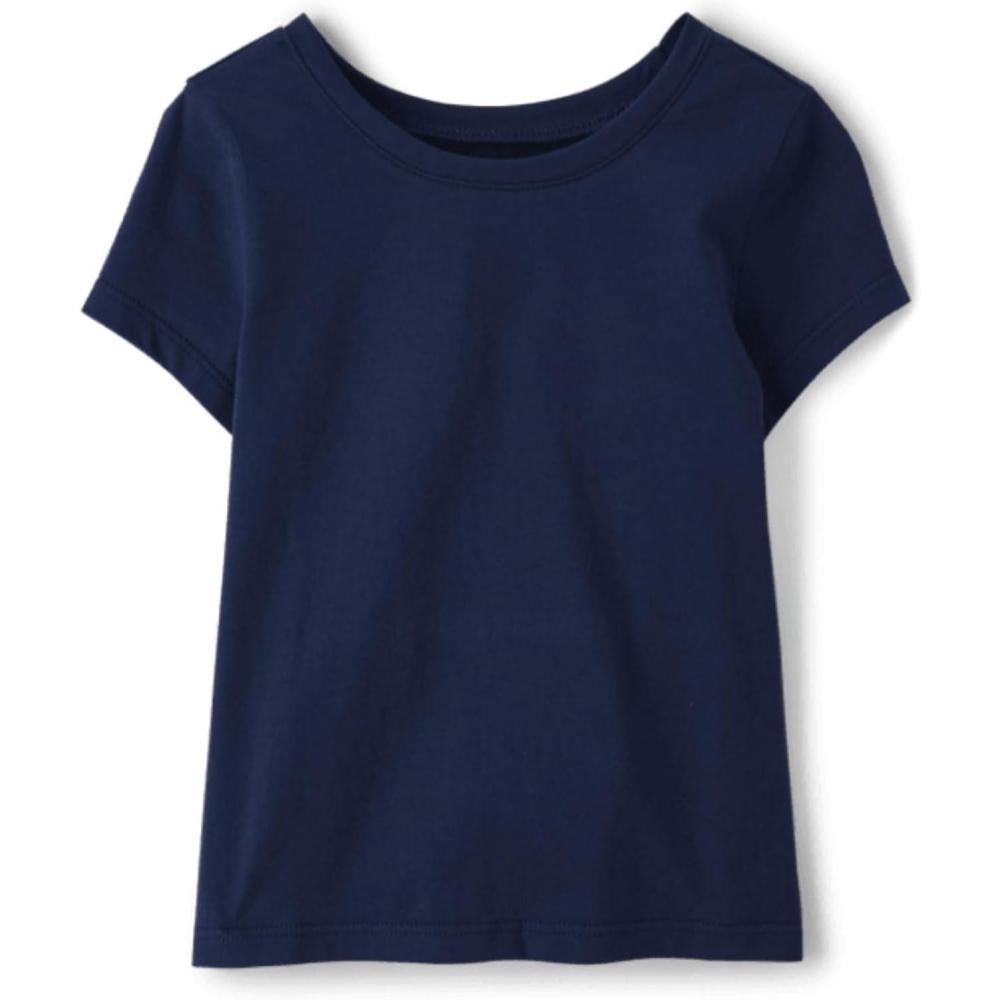 imageThe Childrens Place Baby Girls and Toddler Basic Short Sleeve Layering TShirtsTidal Single