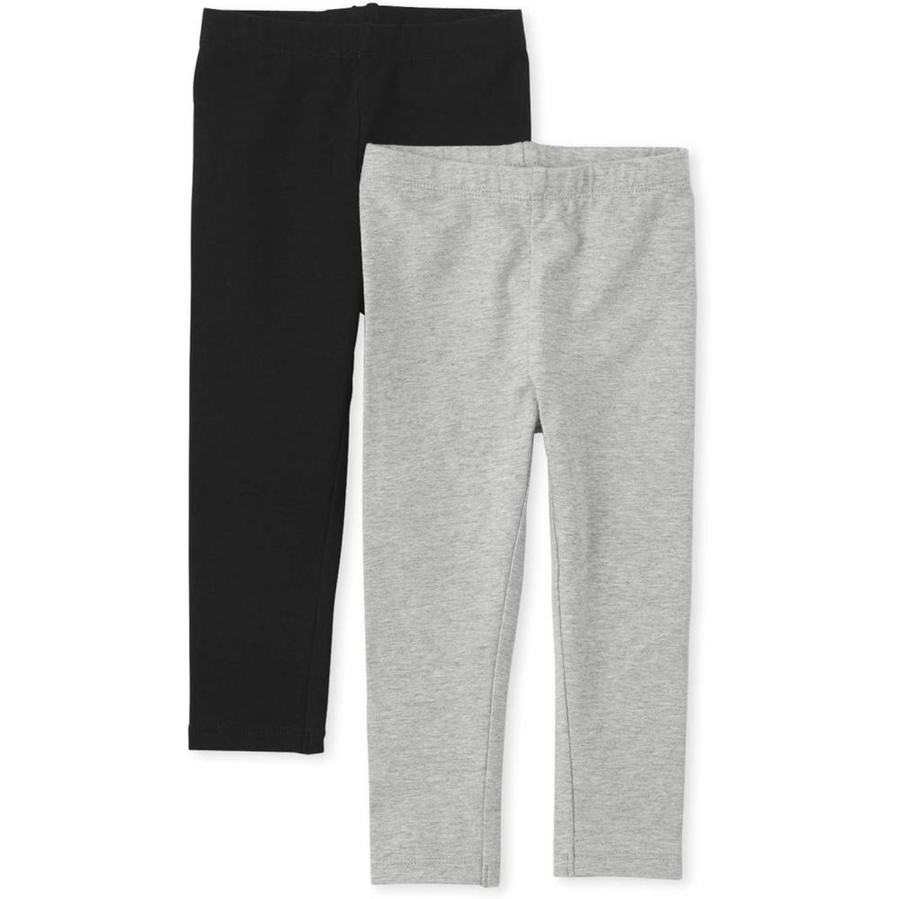 imageThe Childrens Place BabyGirls and Toddler Leggings 2PackBlackSmoke Gray 2pack
