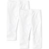 The Children’s Place Baby Girls’ Capri Leggings 2 Pack(White/White)