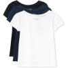 The Children’s Place Baby Girls’ and Toddler Basic Short Sleeve Layering T-Shirts(Black/Tidal/White 3-pack)