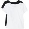 The Children’s Place Baby Girls’ and Toddler Basic Short Sleeve Layering T-Shirts(Black/White 2-pack)