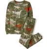 The Children’s Place boys 100% Cotton Long Sleeve Top and Pants, 2 Piece Pajama Set(Dino Camo)