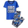 The Children’s Place boys Snug Fit 100% Cotton Short Sleeve Top and Pants 2 Piece Pajama Set(Bro Code)