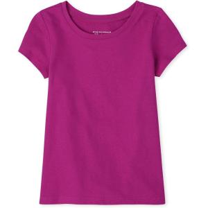 The Children’s Place Baby Girls’ and Toddler Basic Short Sleeve Layering T-Shirts(Aurora Pink Single)