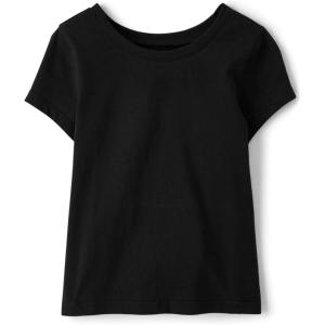 The Children’s Place Baby Girls’ and Toddler Basic Short Sleeve Layering T-Shirts(Black Single)