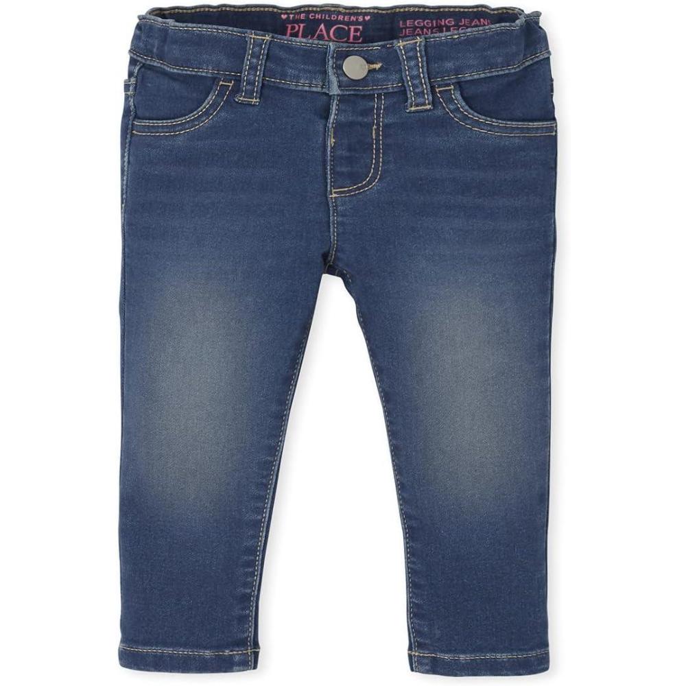 imageThe Childrens Place Girls and Toddler Girl SuperSoft Stretch Denim Legging JeansWillow Wash Single