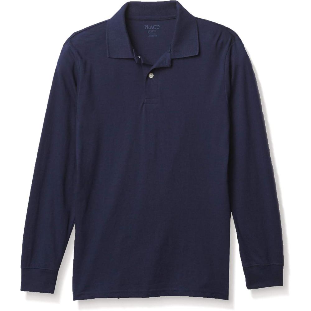 imageThe Childrens Place boys Long Sleeve Pique PoloNautico