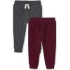 The Children’s Place Baby Boys’ Active Fleece Jogger Pants(Redwod/Obsidian)