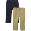 The Children’s Place Baby-Boys and Toddler Chino Pants(Flax/New Navy 2 Pack)