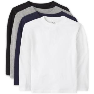 The Children’S Place Baby-Boys And Toddler Basic Long Sleeve Tee(Black/H Smoke/New Navy/White 4-pack)