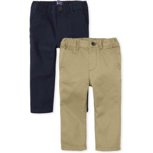 The Children’s Place Baby-Boys and Toddler Stretch Relaxed Straight Chino Pants,multipacks(Navy/Flax 2-pack)