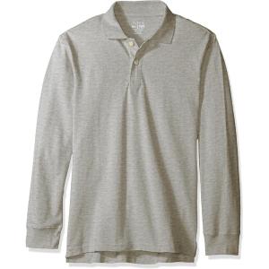 The Children’s Place boys Long Sleeve Pique Polo(H/T Grey)