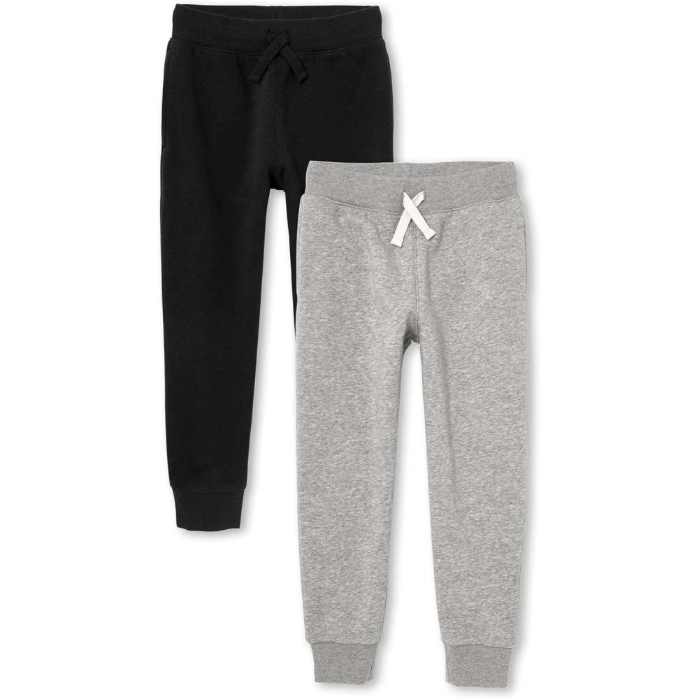imageThe ChildrenS Place Boys Active Fleece Jogger SweatpantsBlackHeather Gray 2pack
