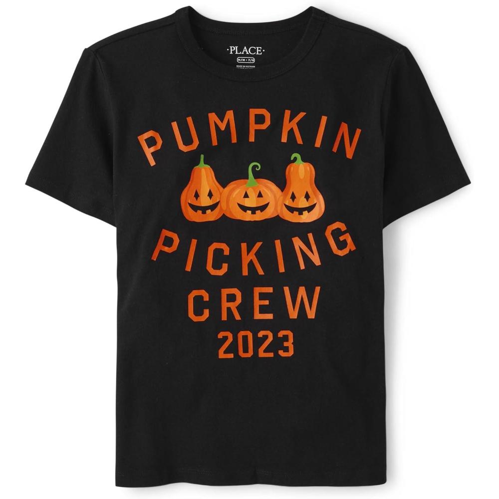 imageThe Childrens Place Boys All Holidays Short Sleeve Graphic TShirtstShirtPumpkin Pick 2023