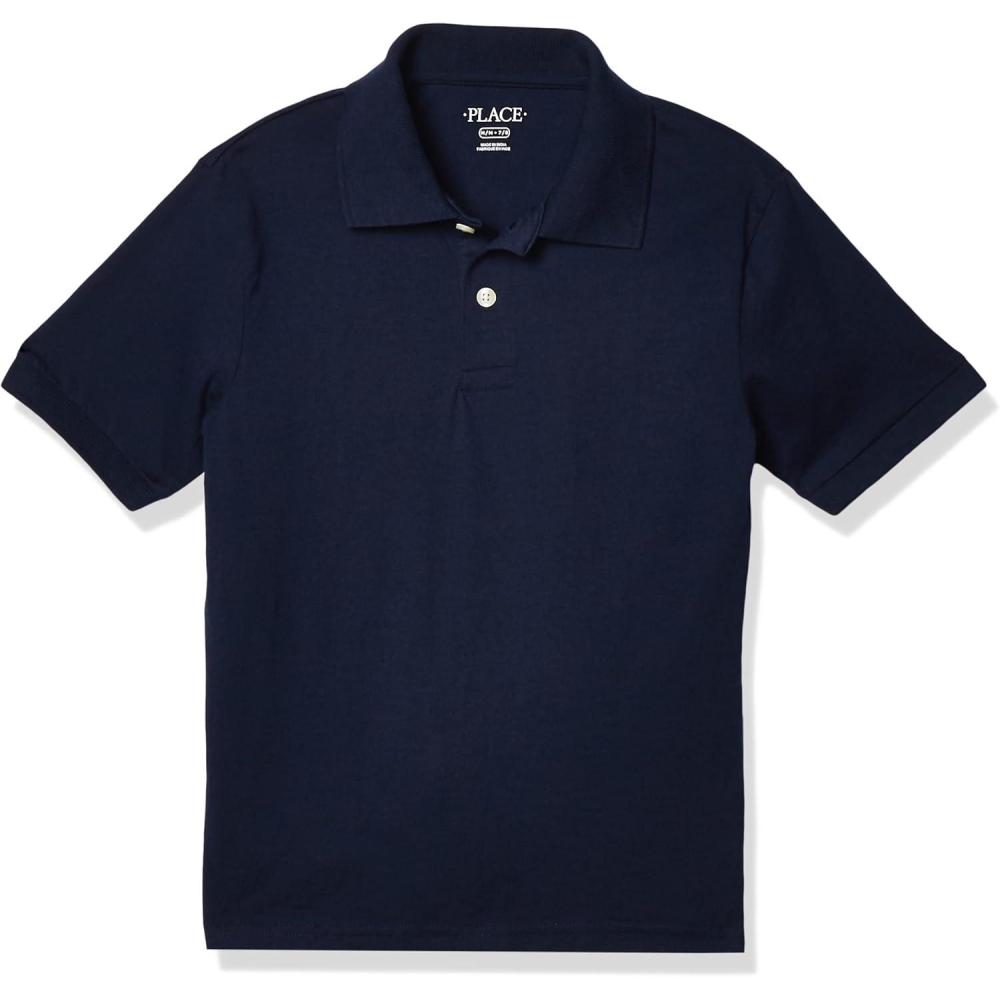 imageThe Childrens Place Boys Multipack Short Sleeve Soft Jersey Knit PolosTidal
