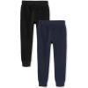 The Children’S Place Boys Active Fleece Jogger Sweatpants(Black/New Navy 2-pack)