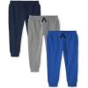 The Children’S Place Boys Active Fleece Jogger Sweatpants(Navy/Gray/Blue 3-pack)