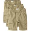 The Children’s Place Baby-Boys Essential Cargo Shorts(Flax 3-pack)
