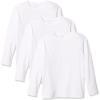 The Children’s Place Boys’ Basic Layering Long Sleeve Tee(White 3-pack)