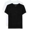 The Children’s Place Boys’ Basic V Neck T-Shirt 2 Pack(Black/White 2-pack)
