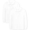 The Children’s Place Boys Long Sleeve Soft Jersey Knit Polo,multipacks(White 2-pack)