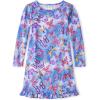 The Children’s Place Girls’ Long Sleeve Nightgown(Neon Butterflies)