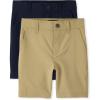 The Children’s Place boys Quick Dry Chino Shorts(Flax/New Navy 2-pack)