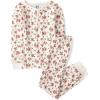 The Children’s Place girls Long Sleeve Top and Pants Snug Fit 100% Cotton 2 Piece Pajama Set(White Daisy Henley)