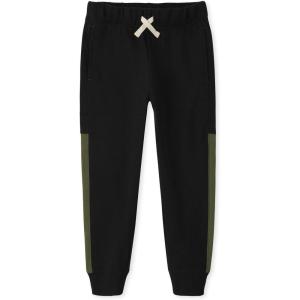The Children’S Place Boys Active Fleece Jogger Sweatpants(Sage Side Stripe)