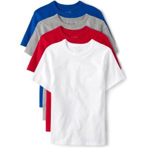 The Children’s Place Boys’ Basic V Neck T-Shirt 2 Pack(Blue/Grey/Red/White 4-pack)