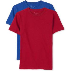 The Children’s Place Boys’ Basic V Neck T-Shirt 2 Pack(Blue/Red 2-pack)
