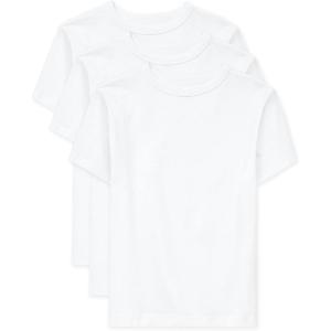 The Children’s Place Boys’ Basic V Neck T-Shirt 2 Pack(White 3-pack)