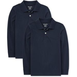 The Children’s Place Boys Long Sleeve Soft Jersey Knit Polo,multipacks(Nautico 2-pack)